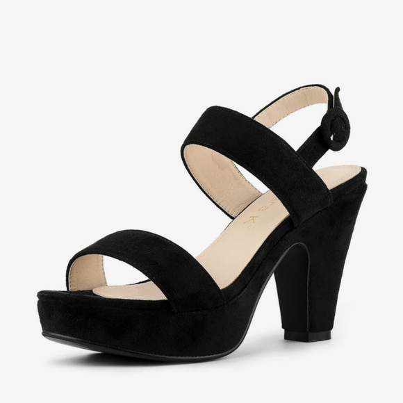 Allegra K Shoes - Allegra K Women's Faux Suede Slingback with Adjustable Strap Women's Size 8.5